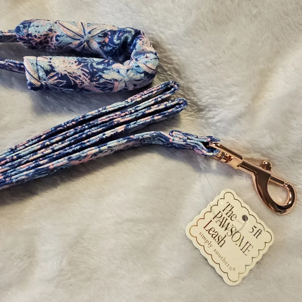 Simply Southern Blue Reef Pattern Padded Dog Leash